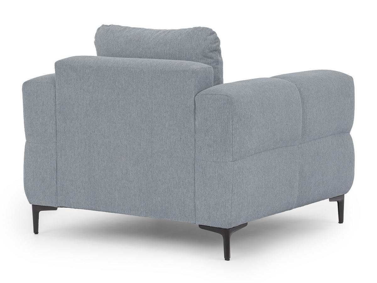 SESSEL Cardea in Bubble-Optik aus weichem Grau Strukturstoff mit hohem Sitzkomfort - Schwarz/Grau, Holz/Textil (102/80/97cm) - S-Style Möbel