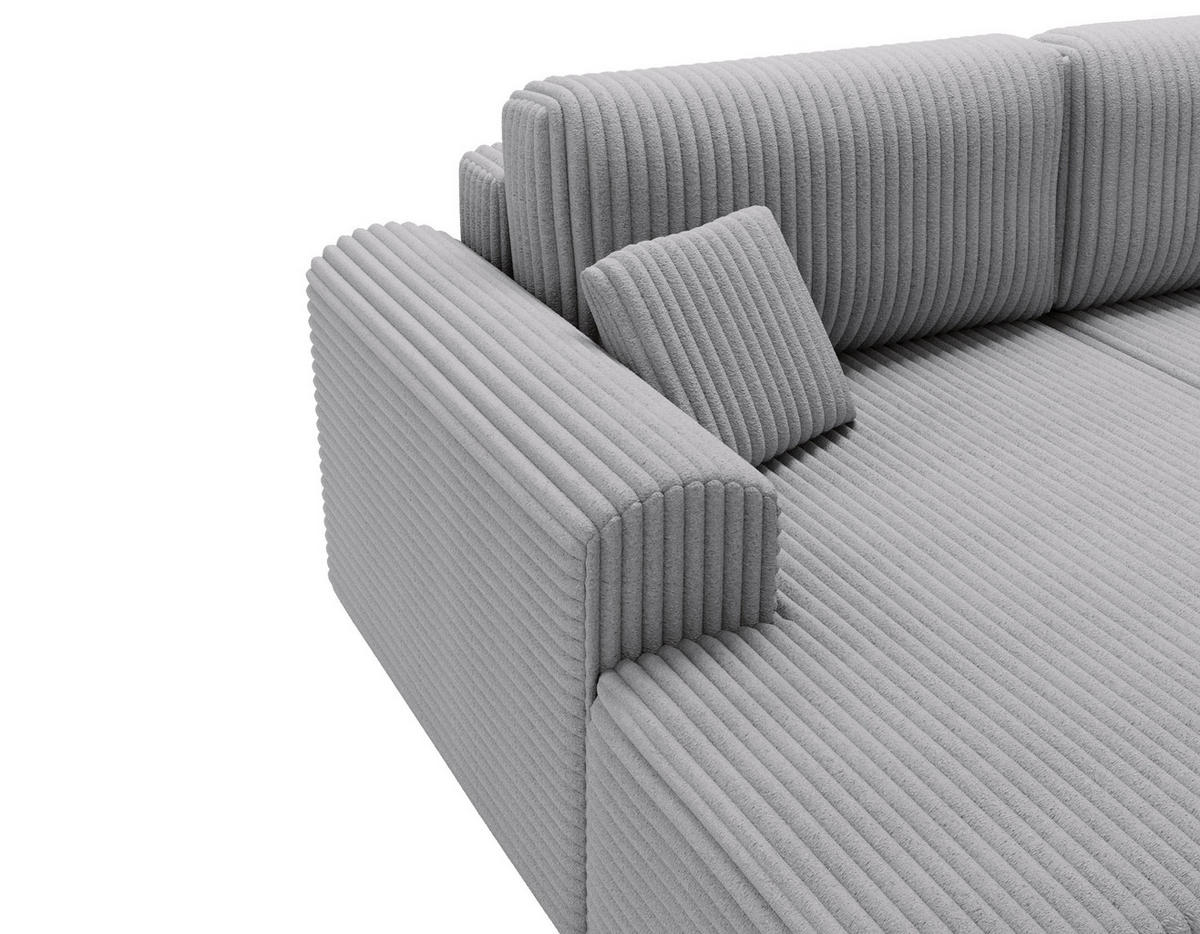 ECKSOFA Linea Hellgrau, Sofa mit Schlaffunktion, linke seite - Hellgrau, Holzwerkstoff/Textil (257/177cm) - Bettso