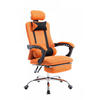 CHEFSESSEL Lederlook orange - Chromfarben/Orange, Textil/Metall (60/120/63cm) - CLP