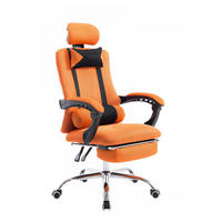 CHEFSESSEL Lederlook orange - Chromfarben/Orange, Textil/Metall (60/120/63cm) - CLP