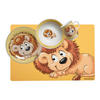 KINDERGESCHIRR + TISCHMATTE Happy Zoo Löwe 4er Set - Gelb, Keramik (1/1/1cm) - Ritzenhoff Breker