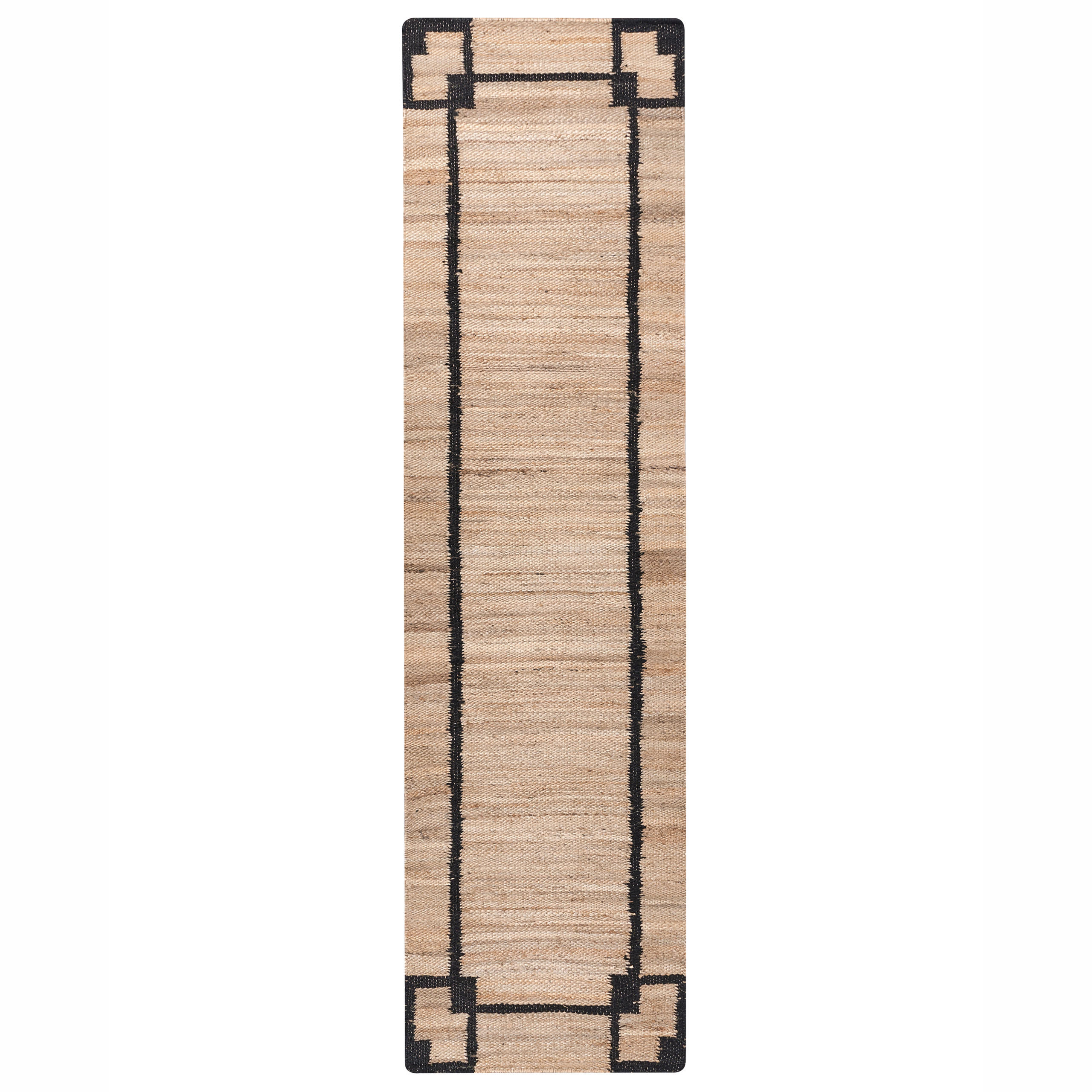 KOBEREC Černý/Béžový 80/300 cm Juta Gondia - béžová, textil (80/300cm) - Beliani