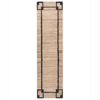 TEPPICH Schwarz/Beige 80/300 cm Jute Gondia - Beige, Textil (80/300cm) - Beliani