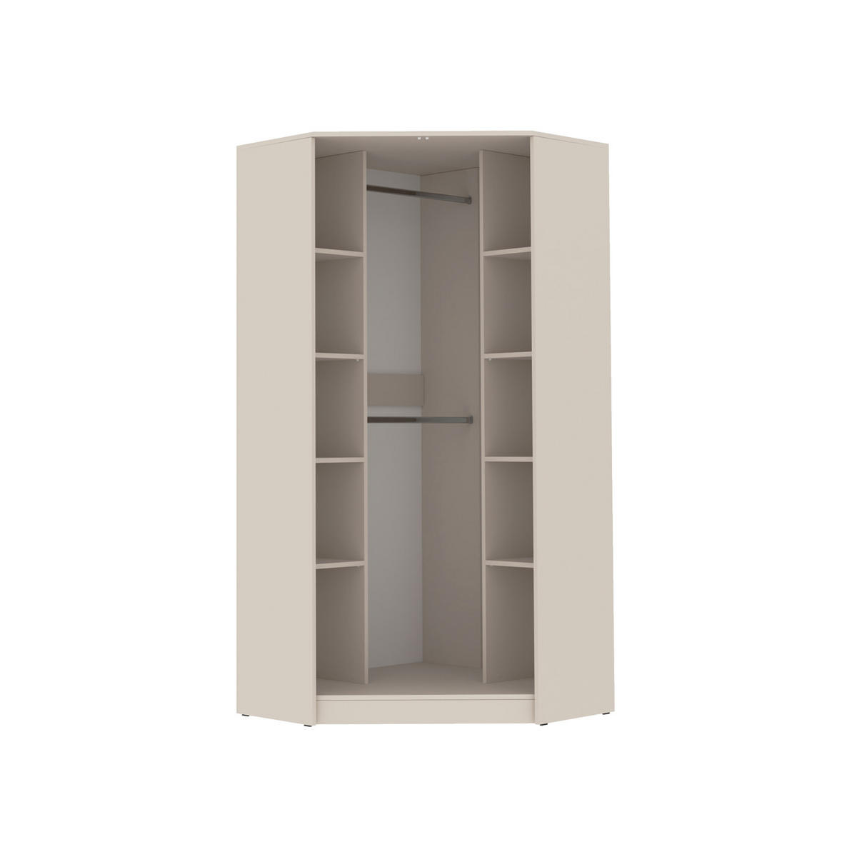 KLEIDERSCHRANK ECKSCHRANK G8/C CASHMERE 91/195/91 - Kaschmir/Schwarz, Holzwerkstoff/Kunststoff (91/195/91cm) - Marmex Möbel