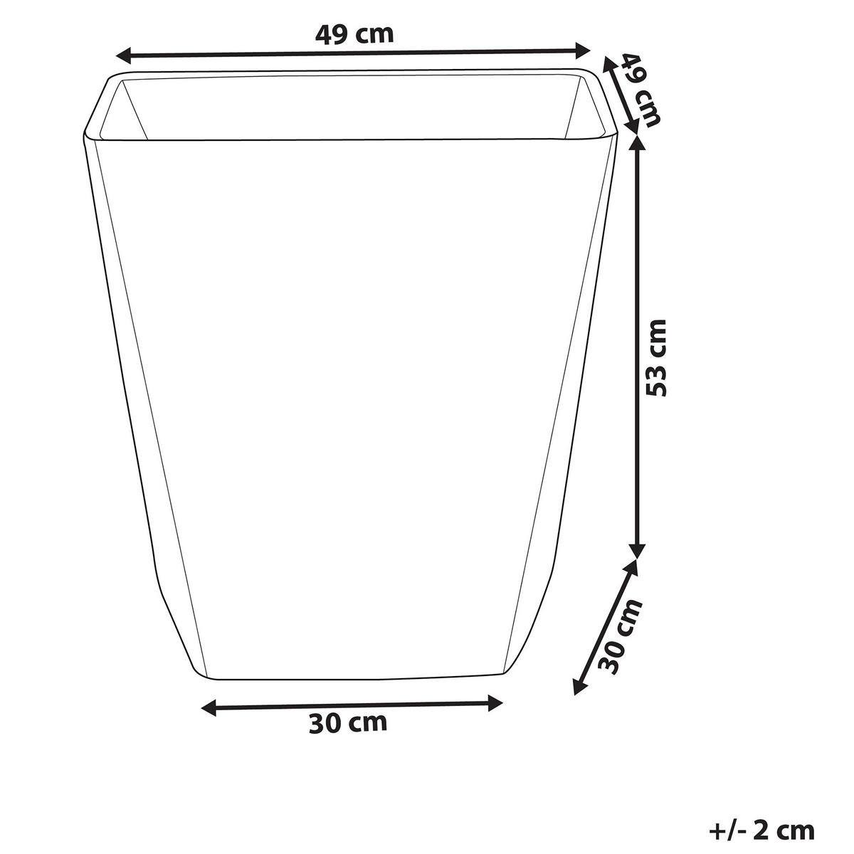 BLUMENTOPF dunkelgrau quadratisch 49/49/53 cm Delos - Dunkelgrau, Stein (53cm) - Beliani