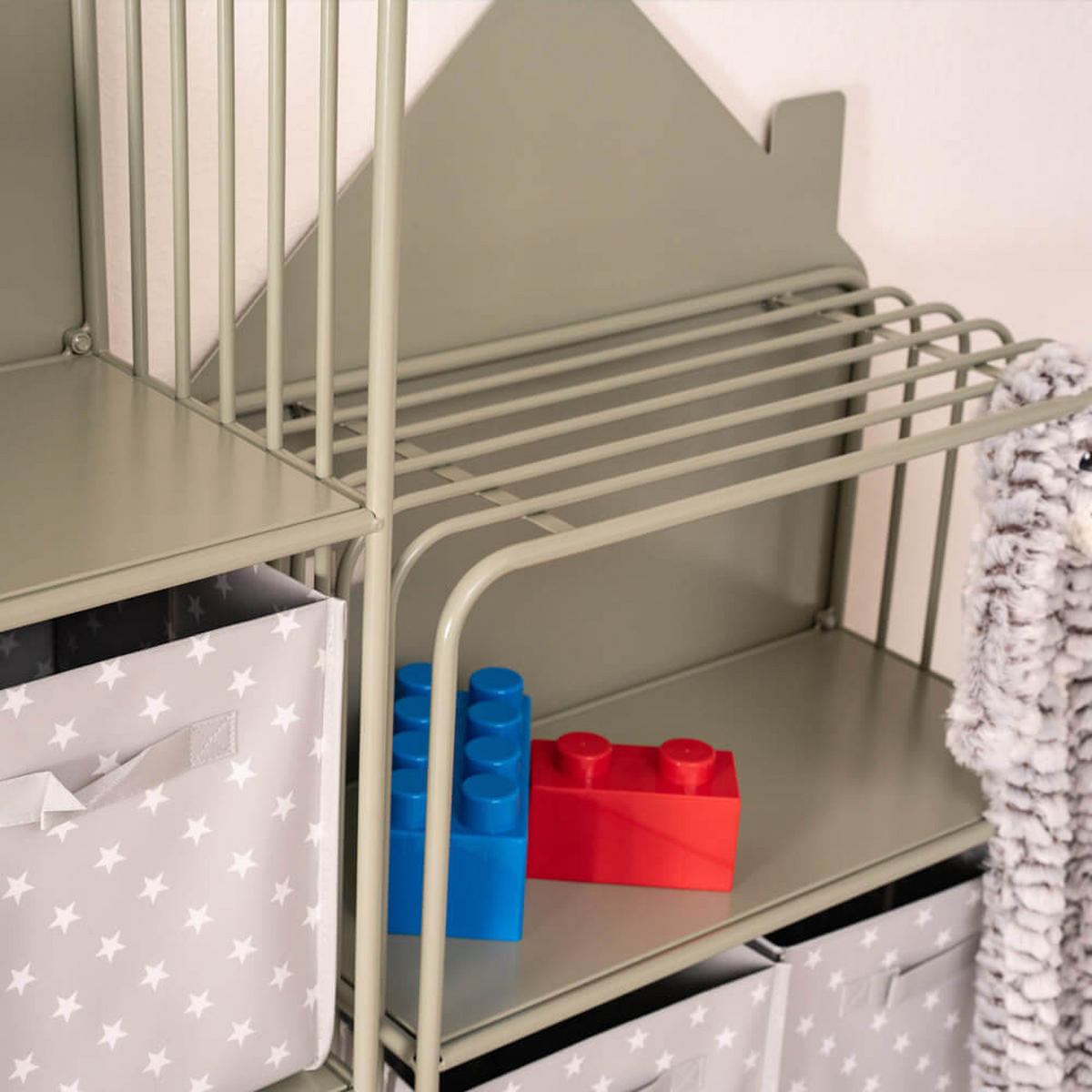 KINDERREGAL TODO - Farbe: Grün - Salbeigrün, Metall (61/134/28cm) - Home Deluxe