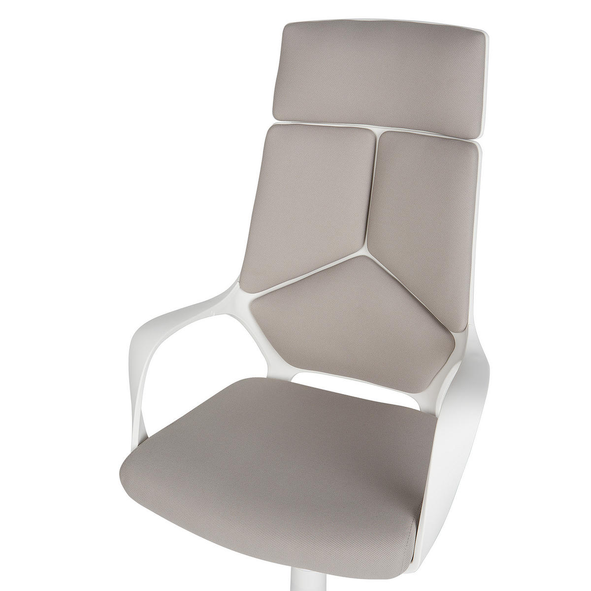 BÜROSTUHL Taupe Delight - Beige/Weiß, Textil (64/116/64cm) - Beliani