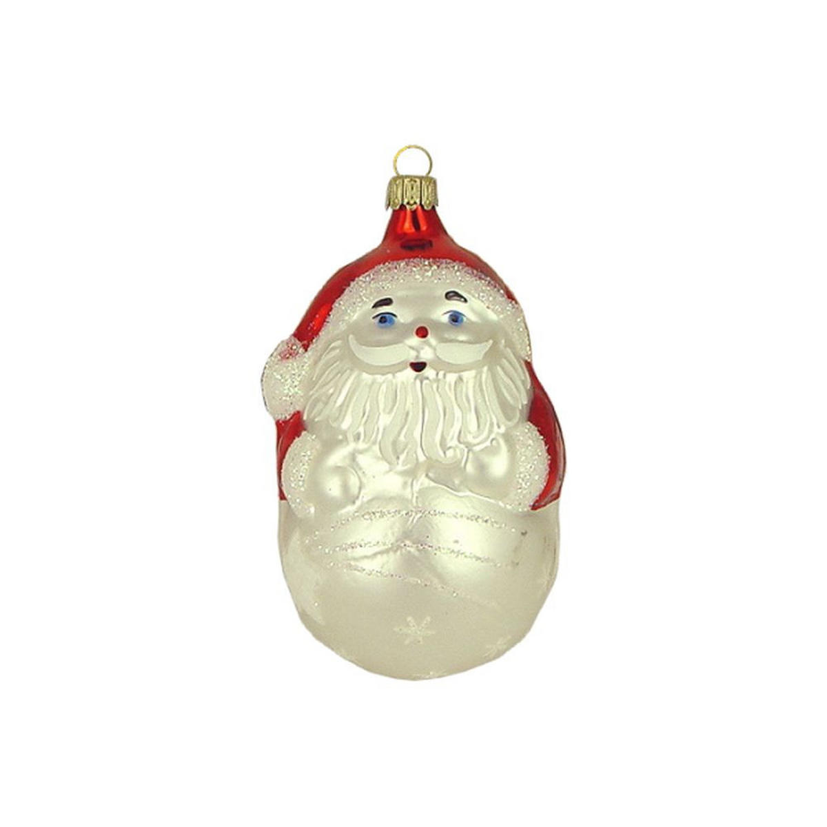 CHRISTBAUMSCHMUCK Weihnachtsmann auf Kugel weiß 10 cm - Multicolor, Metall (0.1/10/0.1cm)