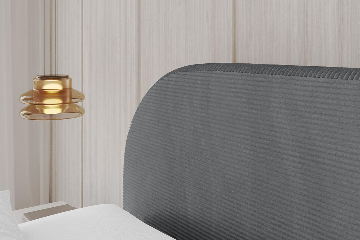 POLSTERBETT mit Bettkasten und Lattenrost, Bett mit Matratze H3/H4 - TIVON 180x200 Dunkelgrau - Anthrazit, Holzwerkstoff/Textil (180/200cm) - ALTDECOR