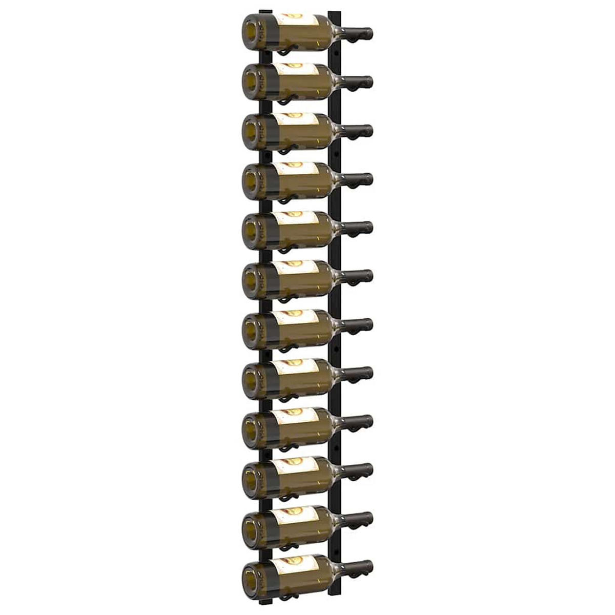 WEINREGALE zur Wandmontage Für 12 Flaschen, aus Metall, Schwarz, 2-teiliges Set - Schwarz, Metall (11/116/19cm) - vidaXL