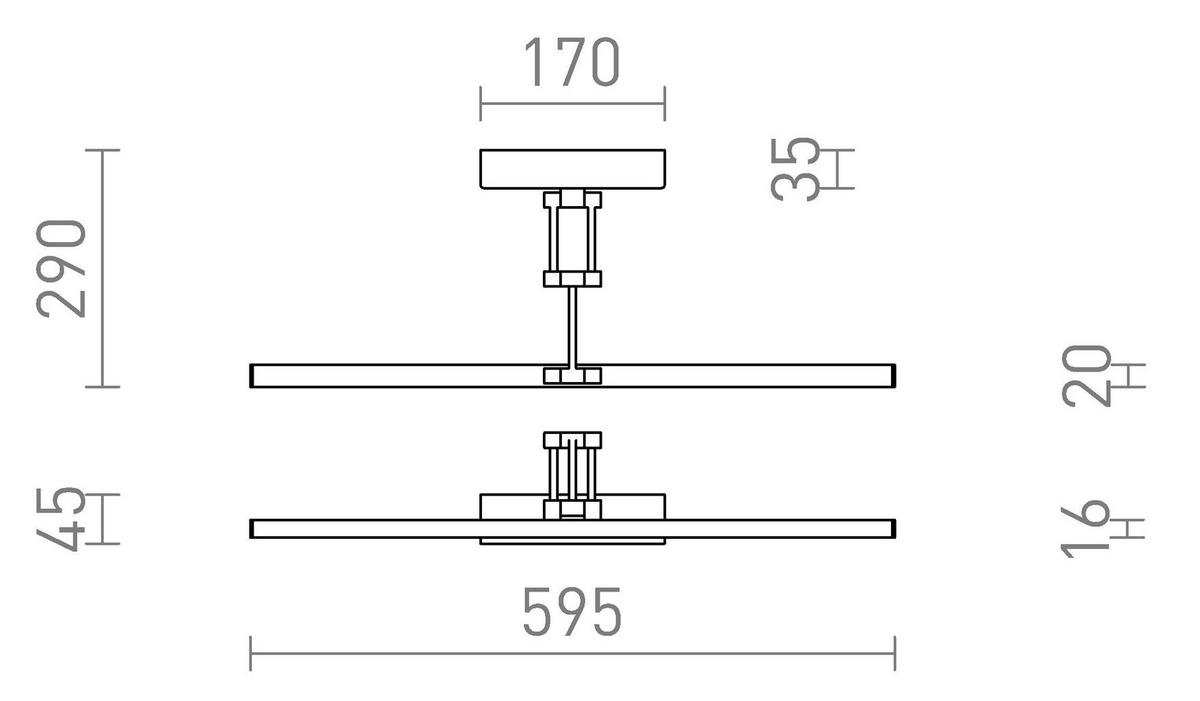 WANDLEUCHTE FRIDA 60 altes Messing 12 W - Goldfarben, Metall (59.5/25/59.5cm) - Rendl
