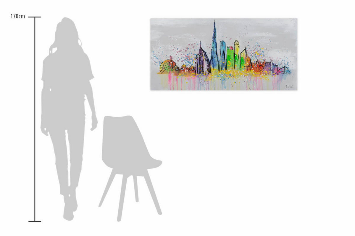 ACRYLBILD HANDGEMALT 120/60 cm - Multicolor/Grau, Holz/Textil (1.7/60cm) - KUNSTLOFT