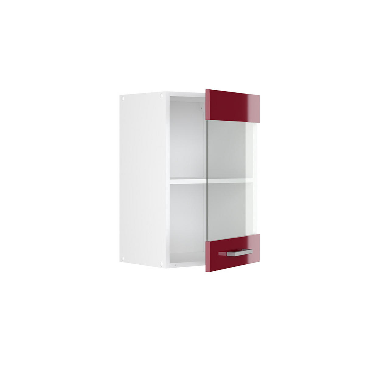 KÜCHENGLASSCHRANK R-Line Rot Hochglanz 40 cm - Rot/Weiß, Holzwerkstoff (40/60/31cm) - Vicco