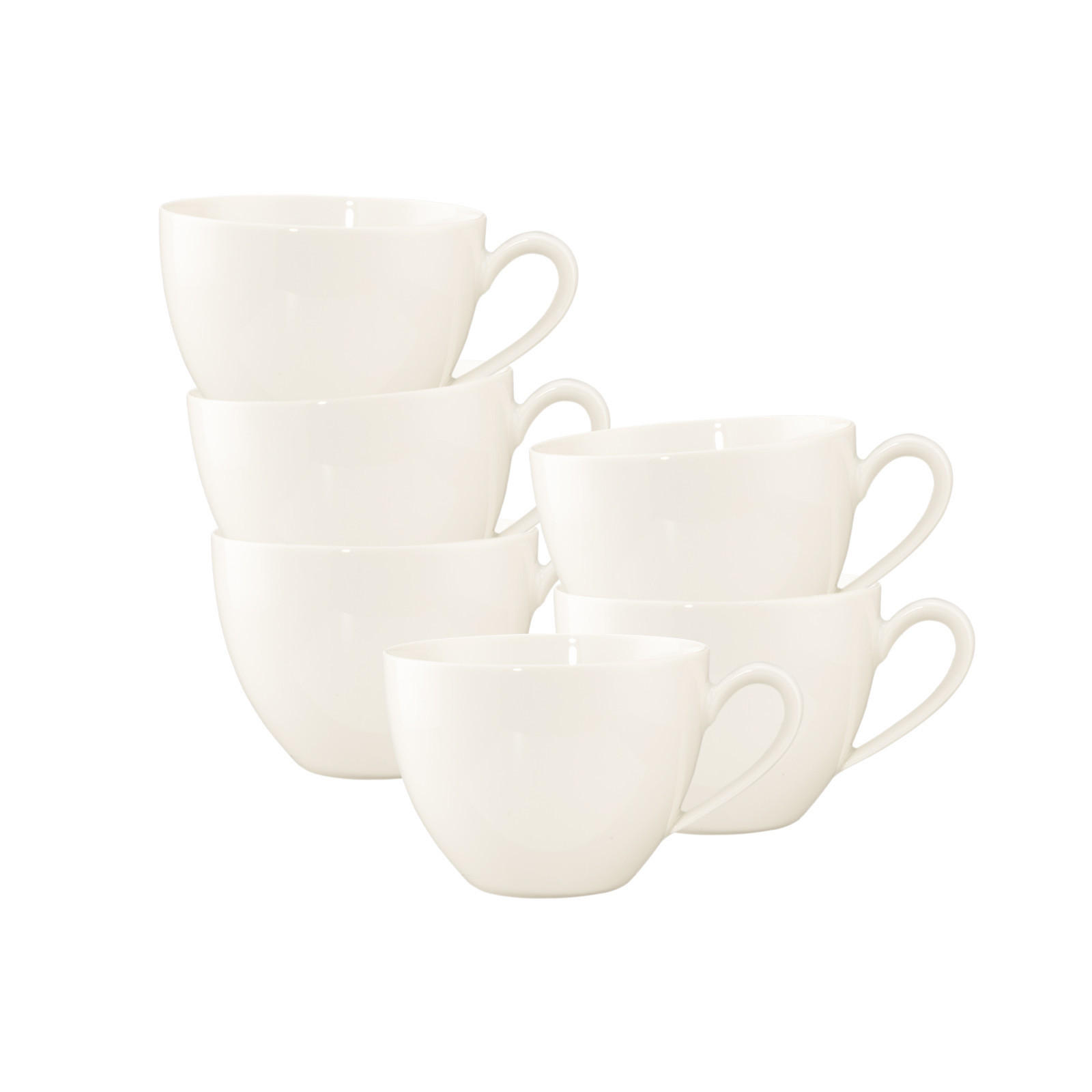 KAFFEETASSEN Savona Fine Diamond creme 270 ml 6er Set - Creme, Keramik (270L) - Seltmann Weiden