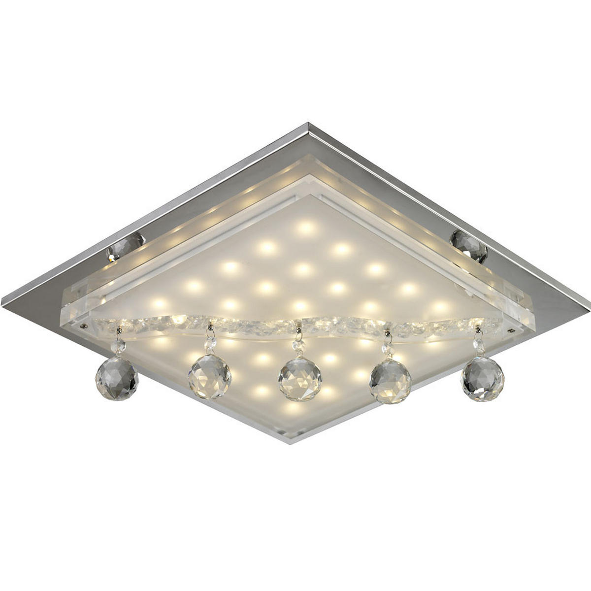 LED DECKENLEUCHTE SCALA Silber Metall - Silberfarben, Glas (40/40/14.5cm) - Esto