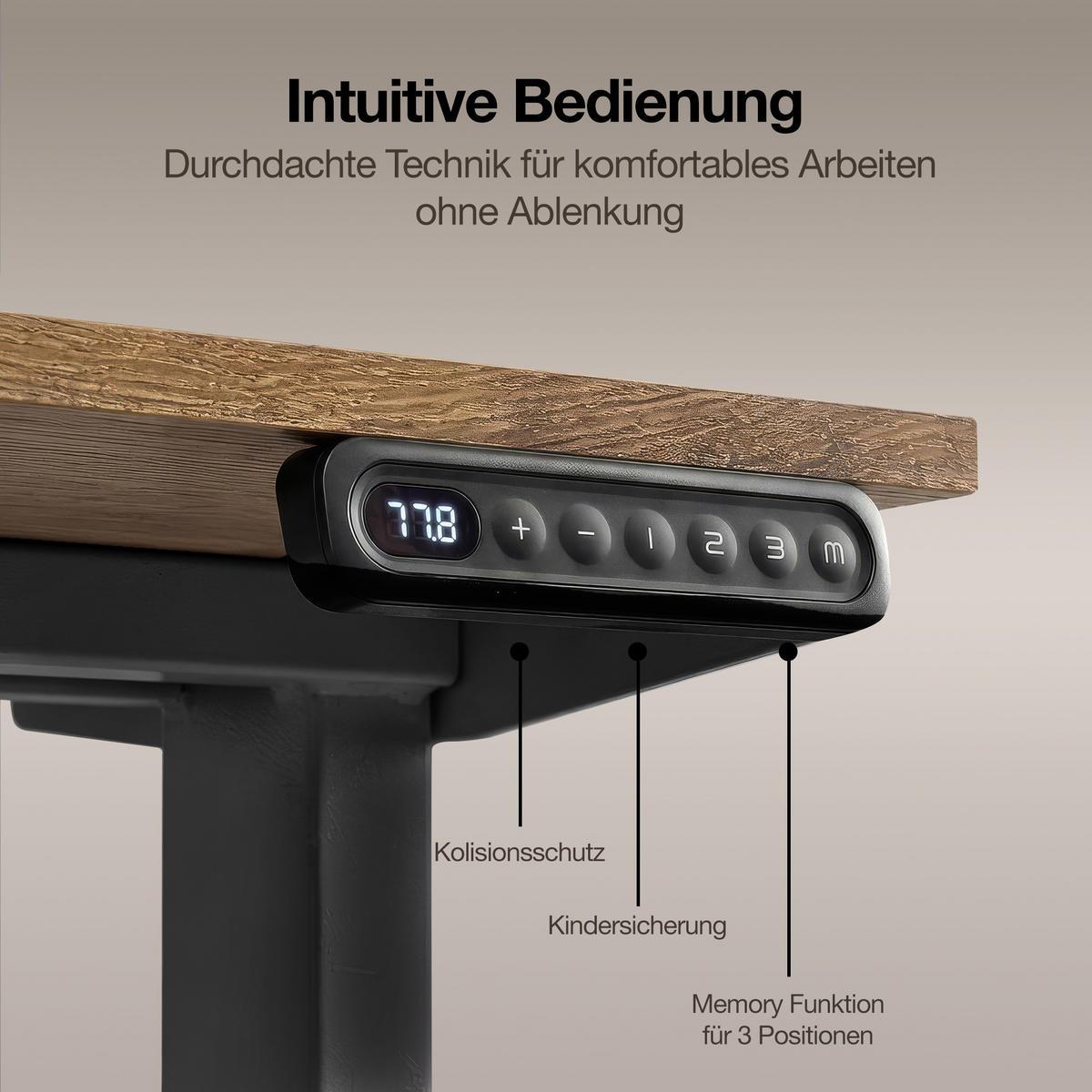 SCHREIBTISCHGESTELL Elektrisch höhenverstellbares Schreibtischgestell /62-127cm Schwarz - Schwarz, Metall (117/25/23cm) - ASSMANN