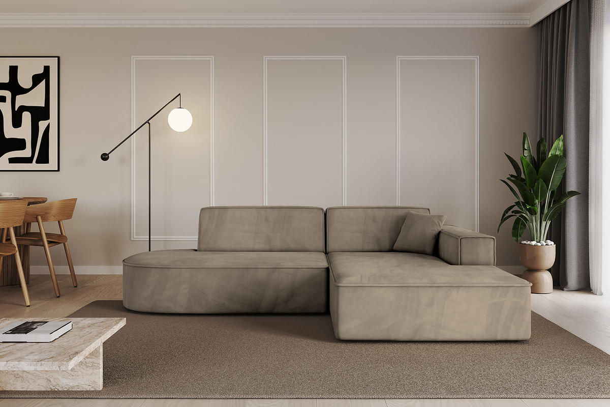 ECKSOFA Ottomane Rechts IREA-L1-v4 - 234x171x79 cm Braun - Braun, Holzwerkstoff/Textil (171/234cm) - ALTDECOR