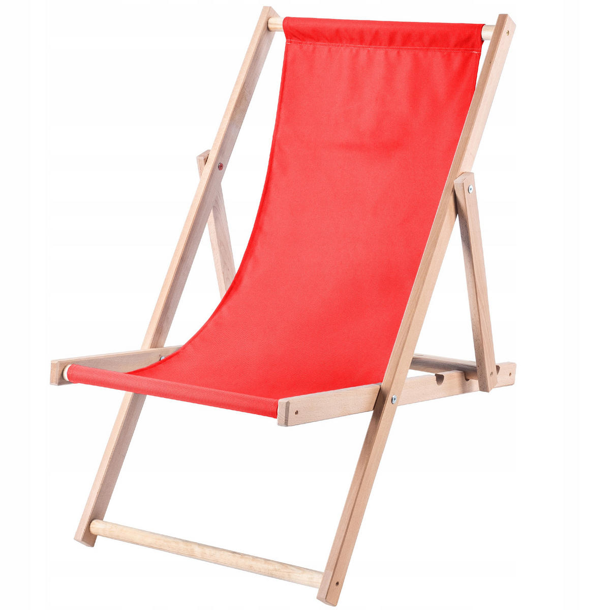 HOLZLIEGESTUHL 80 x 63 cm, Rot - Rot, Holz (53/78cm) - KADAX