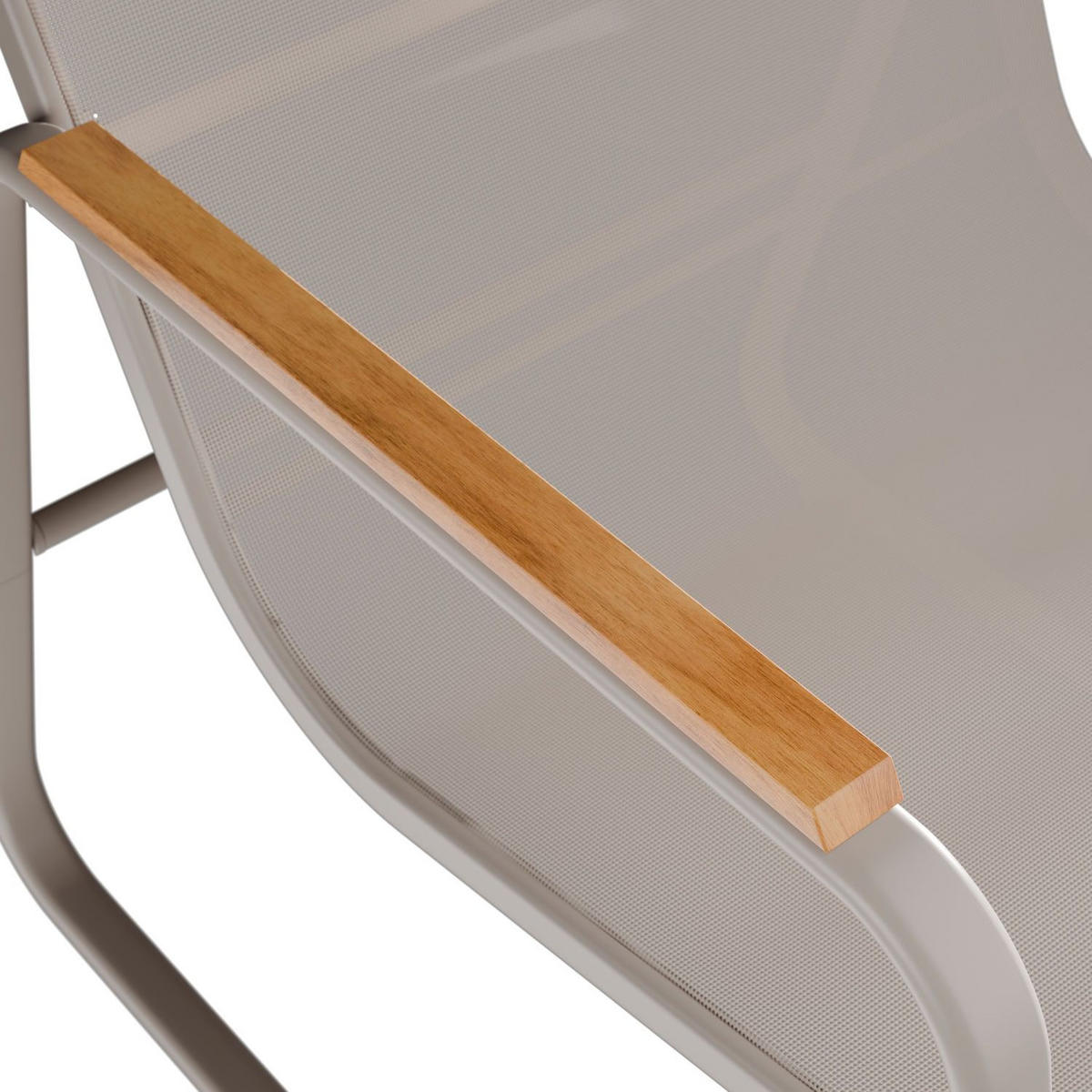 GARTENMÖBELSET Genua mit Armlehnen 4-tlg. Sand - Beige, Metall - Juskys