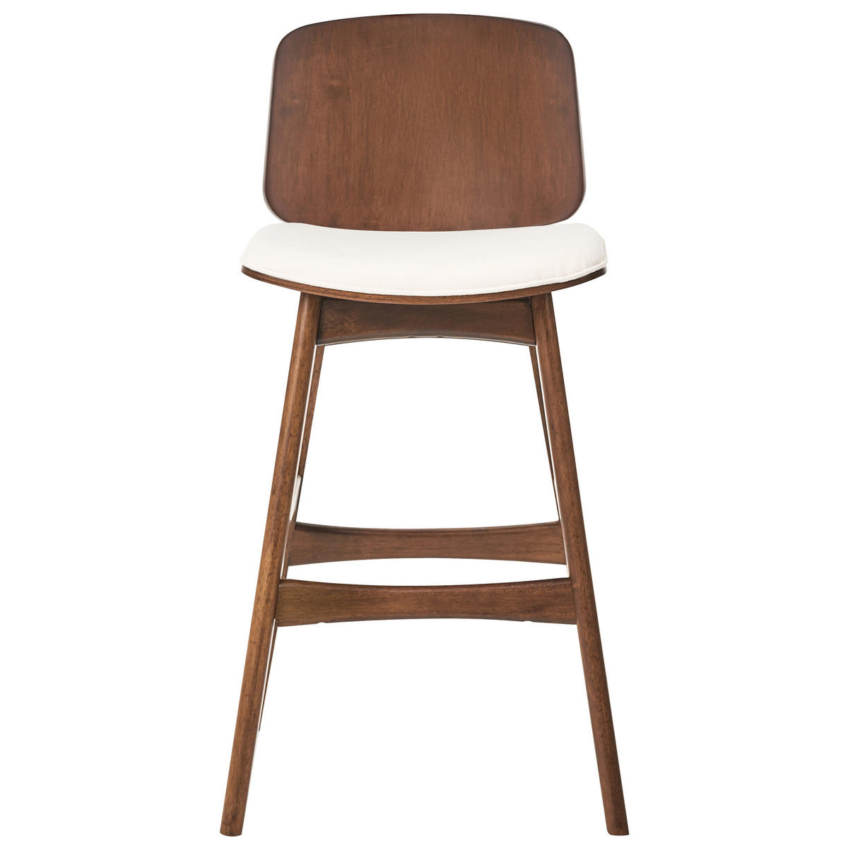 BARSTUHL 2er-Set Holz Braun/Hellbeige Charleston - Beige, Textil (47/92/50cm) - Beliani