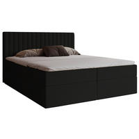 BOXSPRINGBETT 180x200 Daliro, Samt, Bettkasten, Matratze H3, Schwarz - Schwarz, Holz/Textil (180/200cm) - Emporius