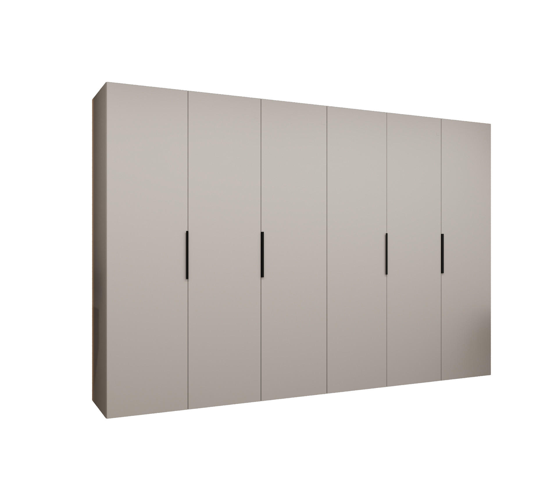 DREHTÜRENSCHRANK 202/300/52 6-türig - Kaschmir/Schwarz, Holz (300/202/52cm) - MÖBEL KRYSPOL