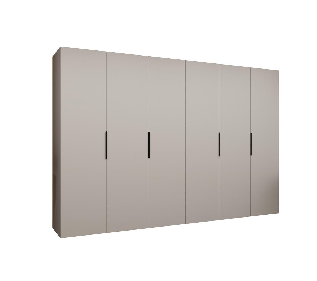 DREHTÜRENSCHRANK 202/300/52 6-türig - Kaschmir/Schwarz, Holz (300/202/52cm) - MÖBEL KRYSPOL