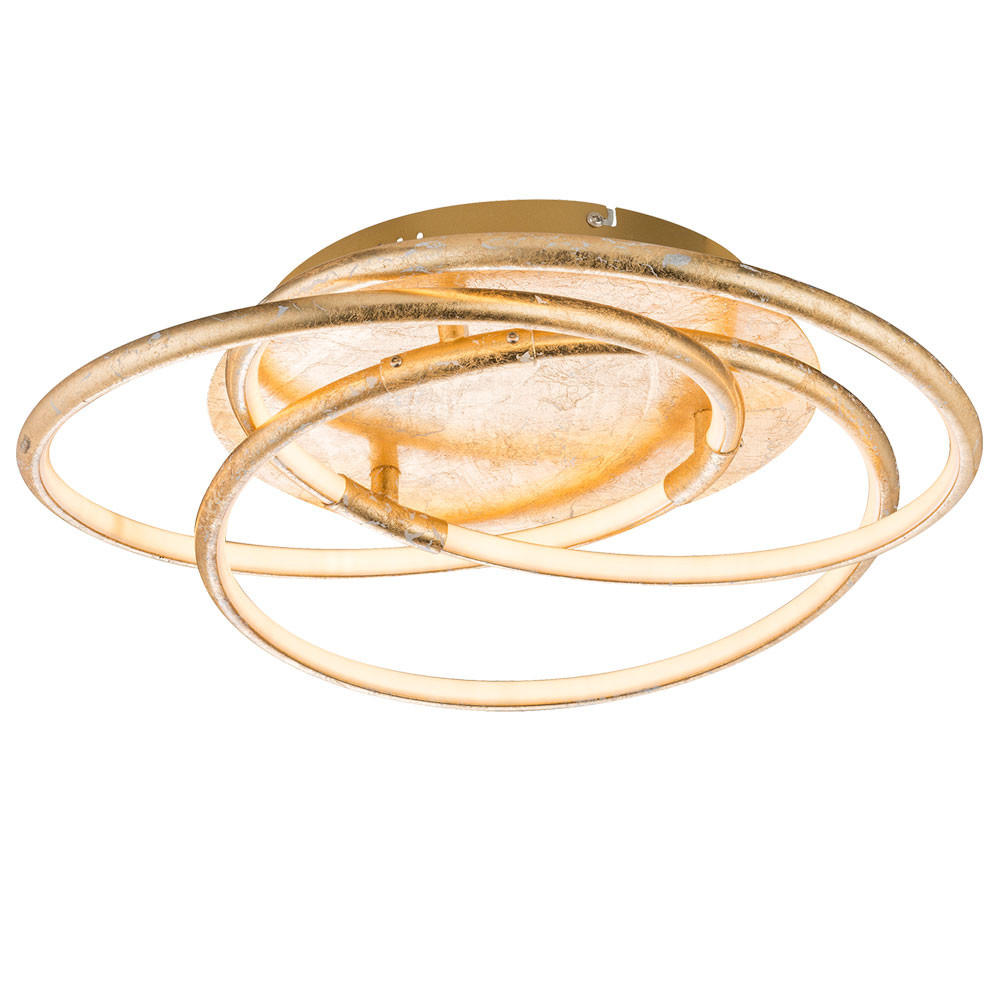 LED DECKENLEUCHTE Barna Gold Aluminium - Goldfarben, Metall (50/50/14cm) - Globo Lighting