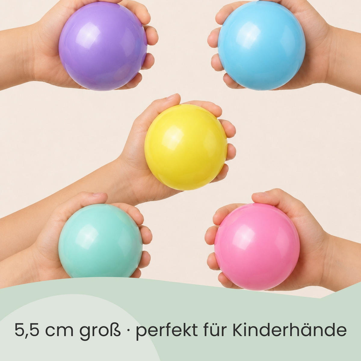 BÄLLEBAD-BÄLLE 300 Stück, Macaron, 5.5cm - Multicolor, Kunststoff (5.5/5.5/5.5cm) - Littletom