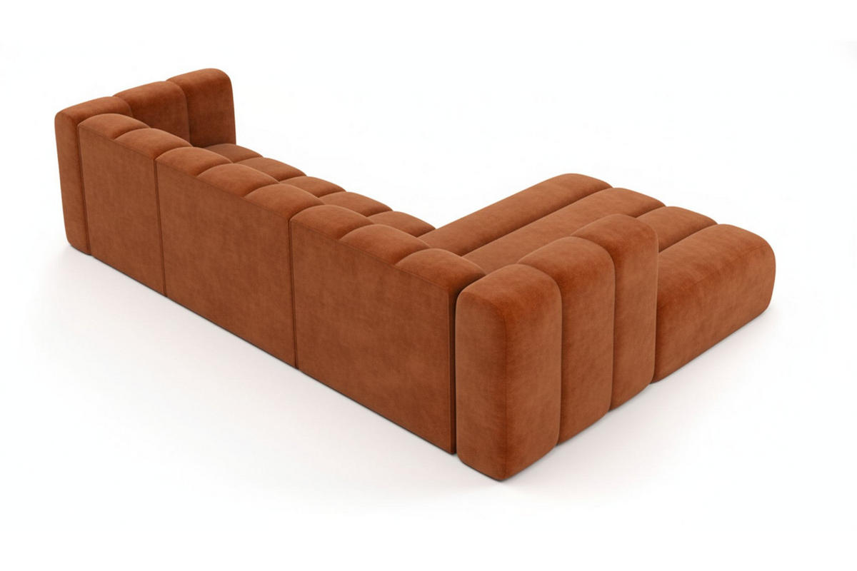 ECKSOFA L-Form Grand L 287 cm, Veloursstoff Salvador, Braun, Rechts - Braun, Holz (287/179cm) - Kaiser Möbel