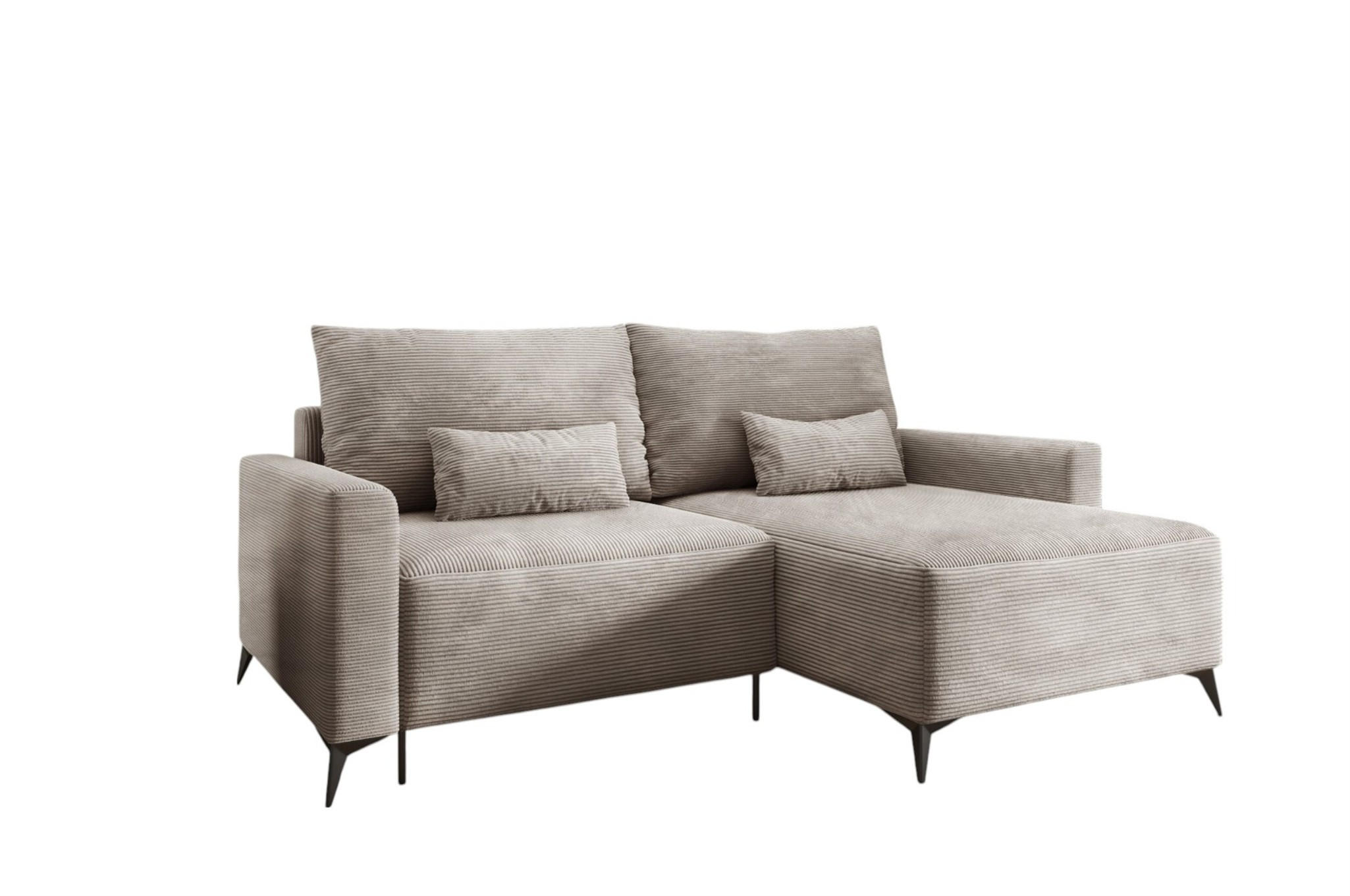 ECKSOFA Silves Mit Schlaffunktion - Beige, Holzwerkstoff/Textil (239/148cm) - Fun Möbel