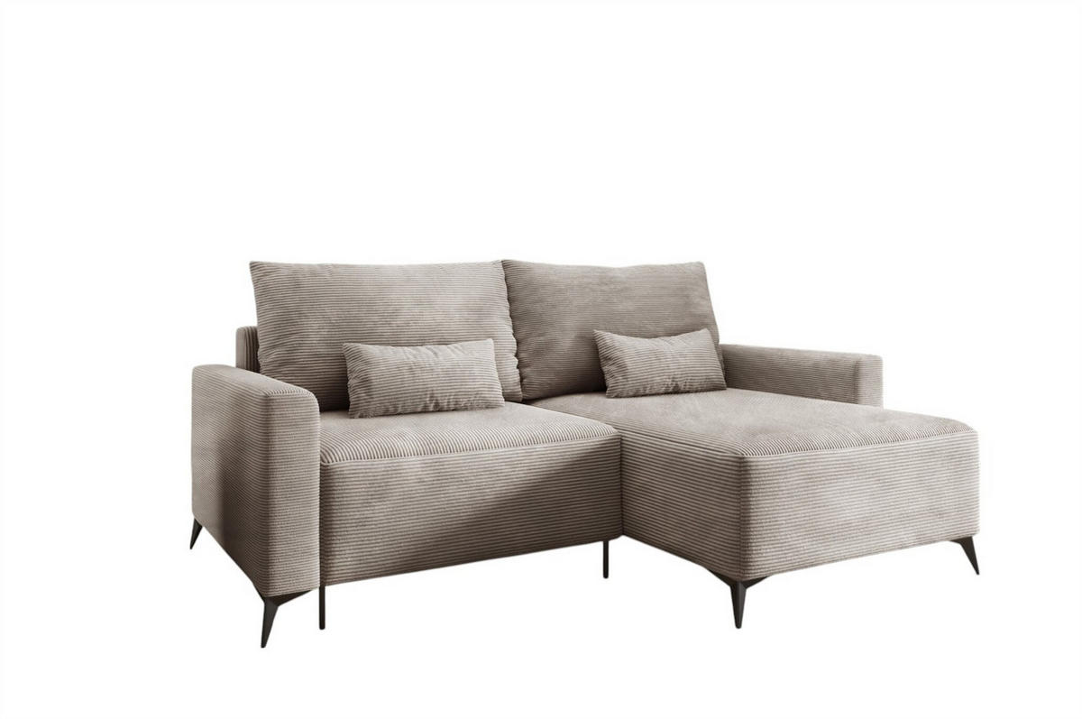 ECKSOFA Silves Mit Schlaffunktion - Beige, Holzwerkstoff/Textil (239/148cm) - Fun Möbel