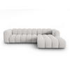 ECKSOFA modular rechts Lupine aus Chenille-Stoff hellgrau 4 Sitzplätze - Hellgrau, Textil (177/290cm) - Micadoni