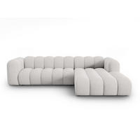 ECKSOFA modular rechts Lupine aus Chenille-Stoff hellgrau 4 Sitzplätze - Hellgrau, Textil (177/290cm) - Micadoni