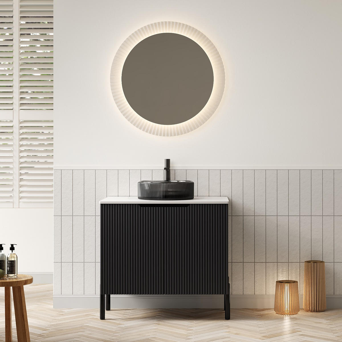 WASCHTISCH Schwarz 76/48/87 cm - Schwarz, Holz (76/87/48cm) - PANGIVO