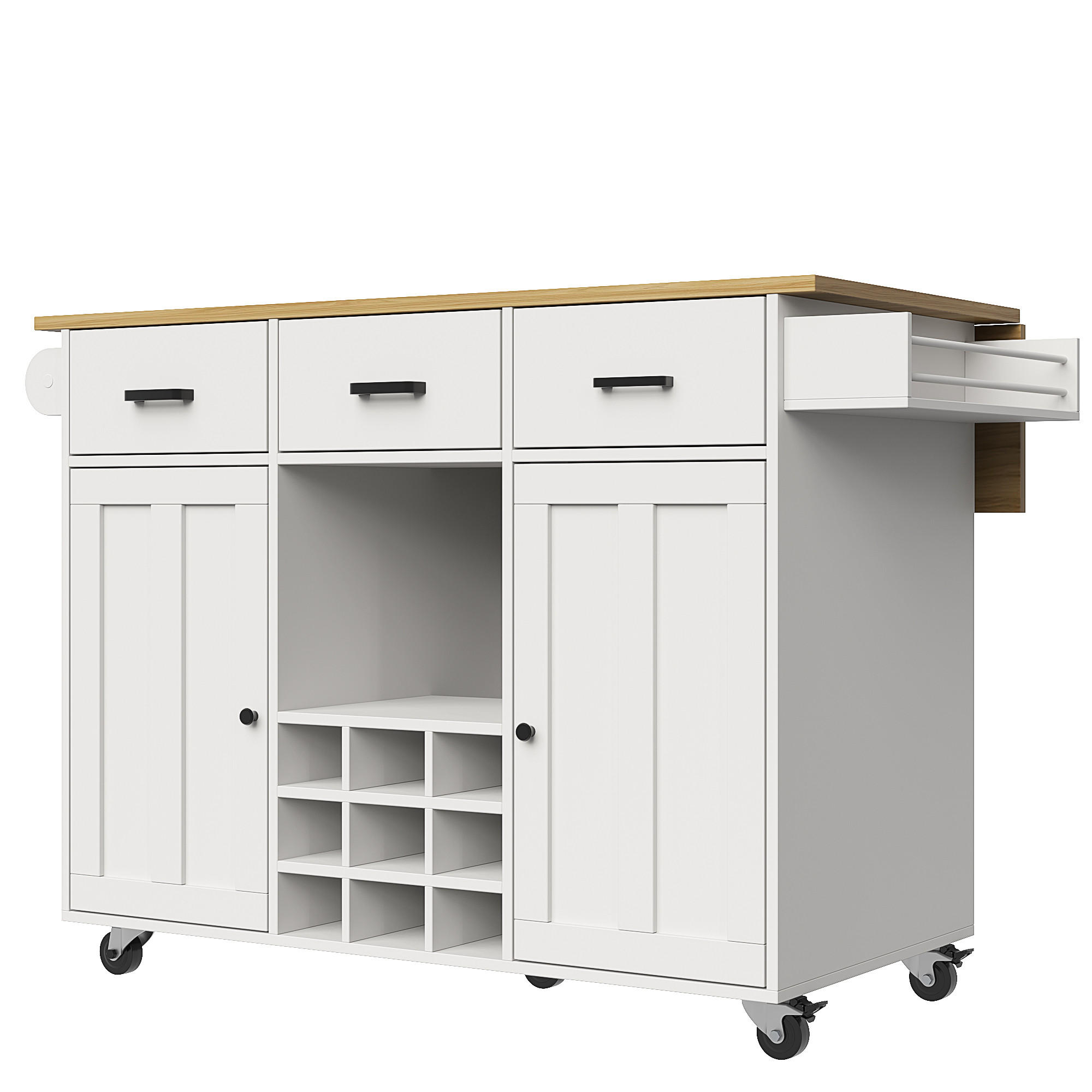 KÜCHENINSEL Arbeitsplatte Gewürzregal Weiß - Weiß, Holzwerkstoff (104/91.5/39.5cm) - FLIEKS