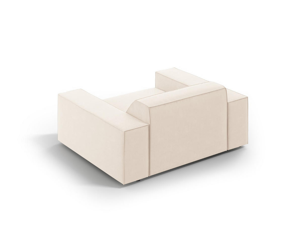 SESSEL Jodie aus Samt leichtes beige - Beige, Textil (102/70/124cm) - Micadoni