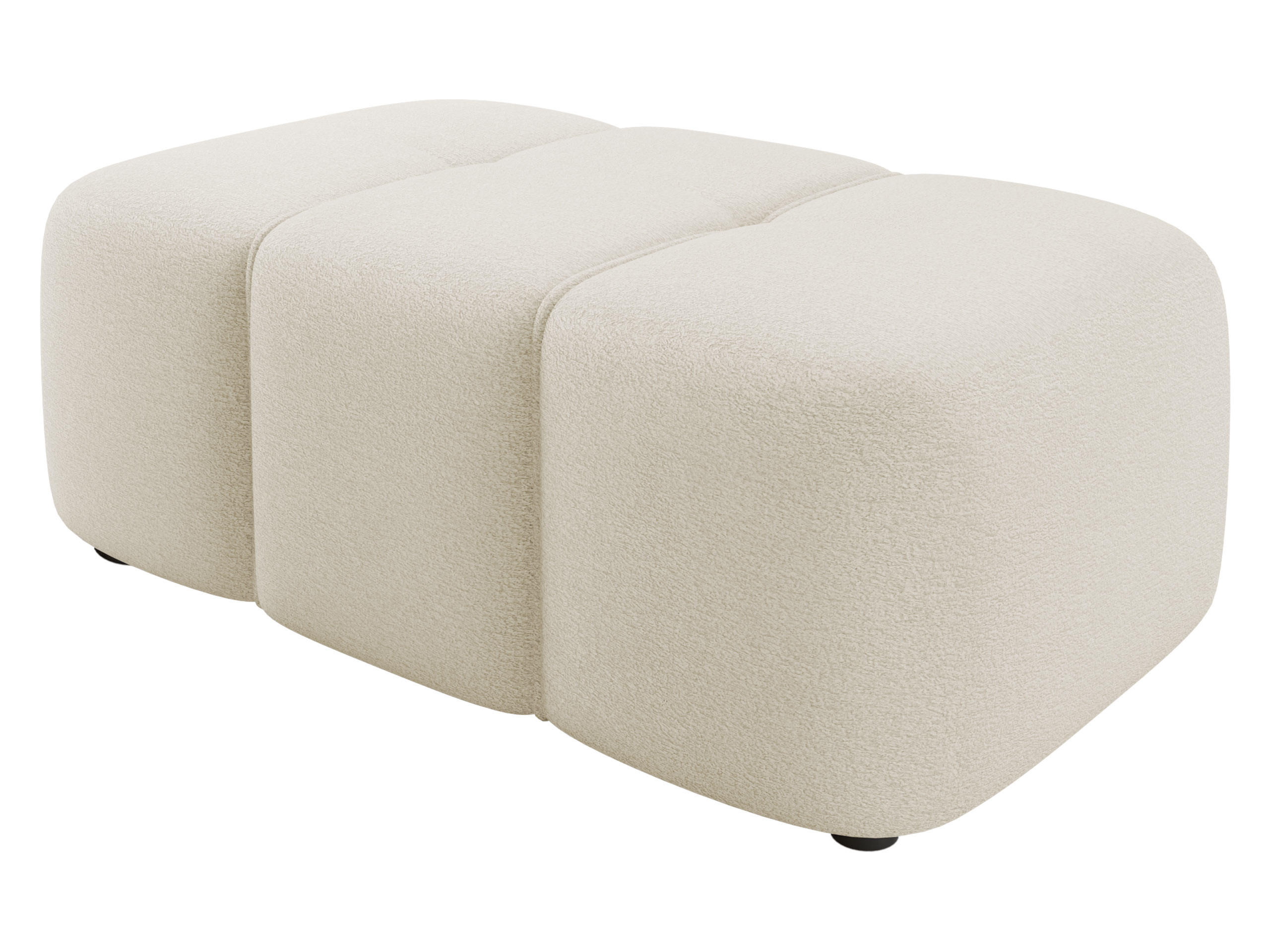 POLSTERHOCKER Furyn - Creme/Schwarz, Holzwerkstoff/Kunststoff (93/38/62cm) - MIRJAN24