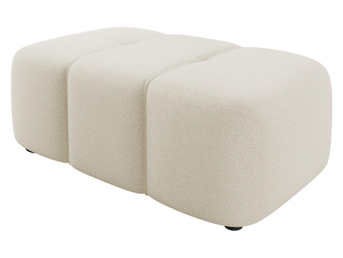 POLSTERHOCKER Furyn - Creme/Schwarz, Holzwerkstoff/Kunststoff (93/38/62cm) - MIRJAN24