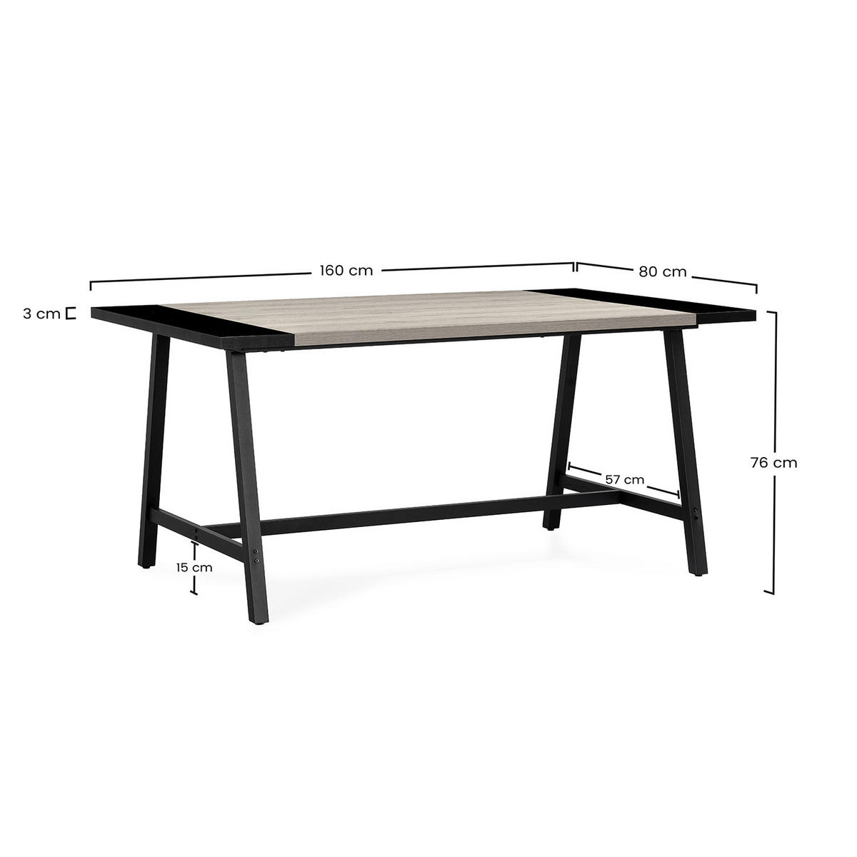 ESSTISCH Caracas Eiche-Optik, 160 cm - Eichefarben, Holzwerkstoff (80/160/75cm) - VS Venta-stock