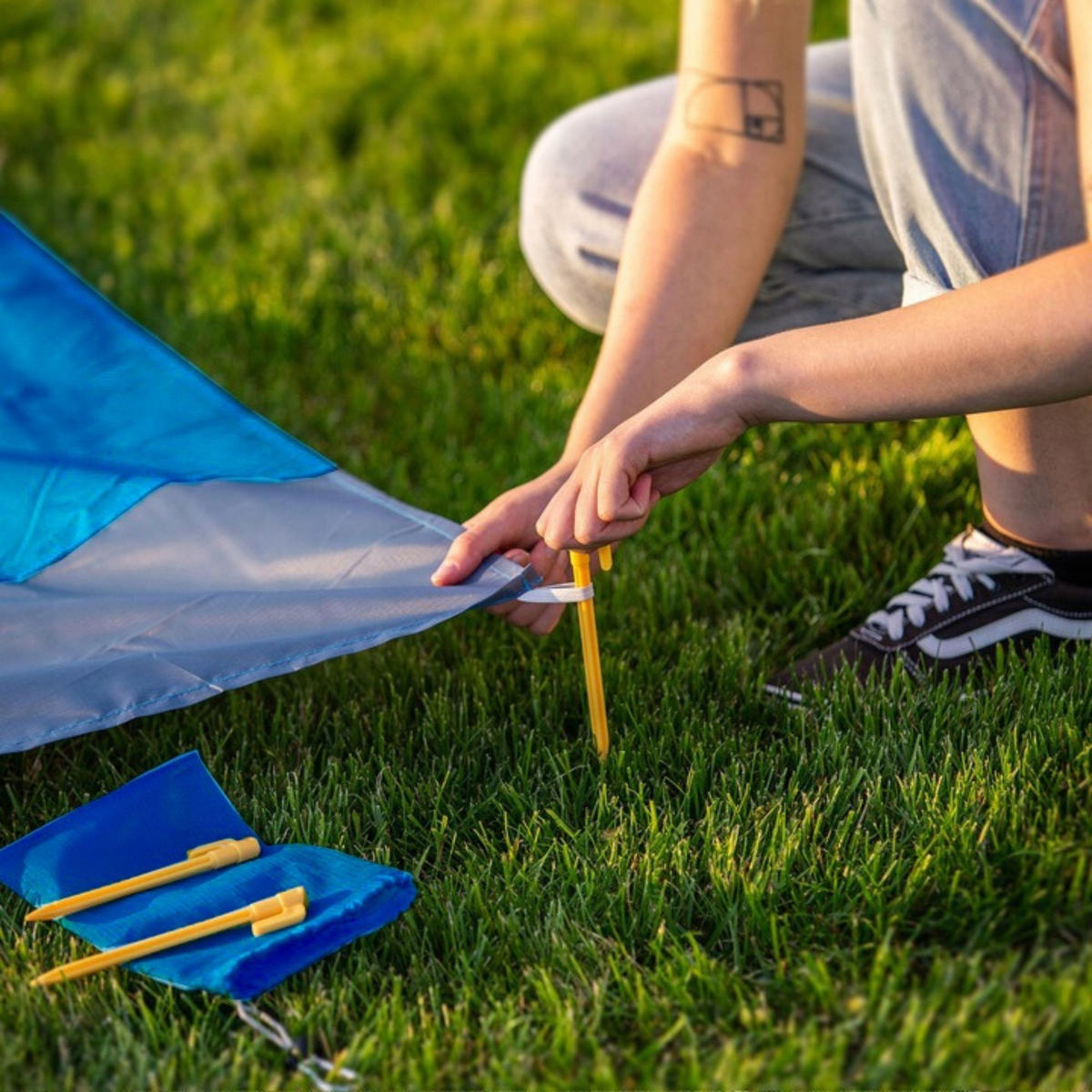 PICKNICKDECKE Wasserdicht 210x200cm, Dunkelblau - Dunkelblau, Textil (200/210cm) - KRUMAD