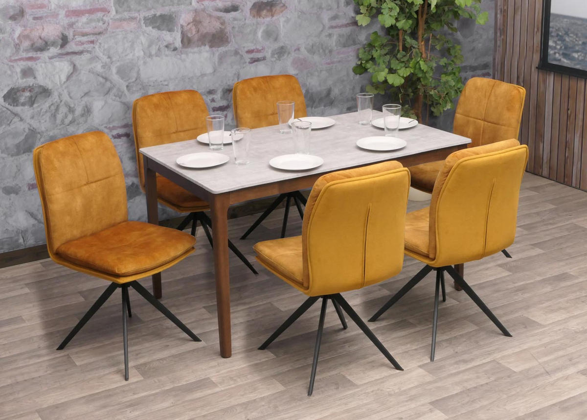 ESSZIMMERSTUHL Gelb 2er-Set - Gelb, Textil (47/90/56cm) - MCW