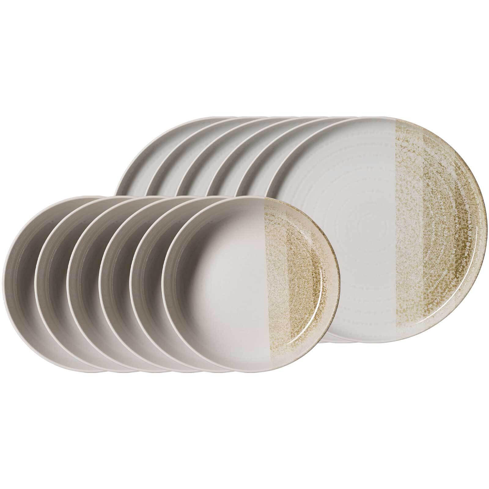 TAFELSERVICE Trio Creme 12er Set - Creme, Keramik (2/2/2cm) - Ritzenhoff Breker