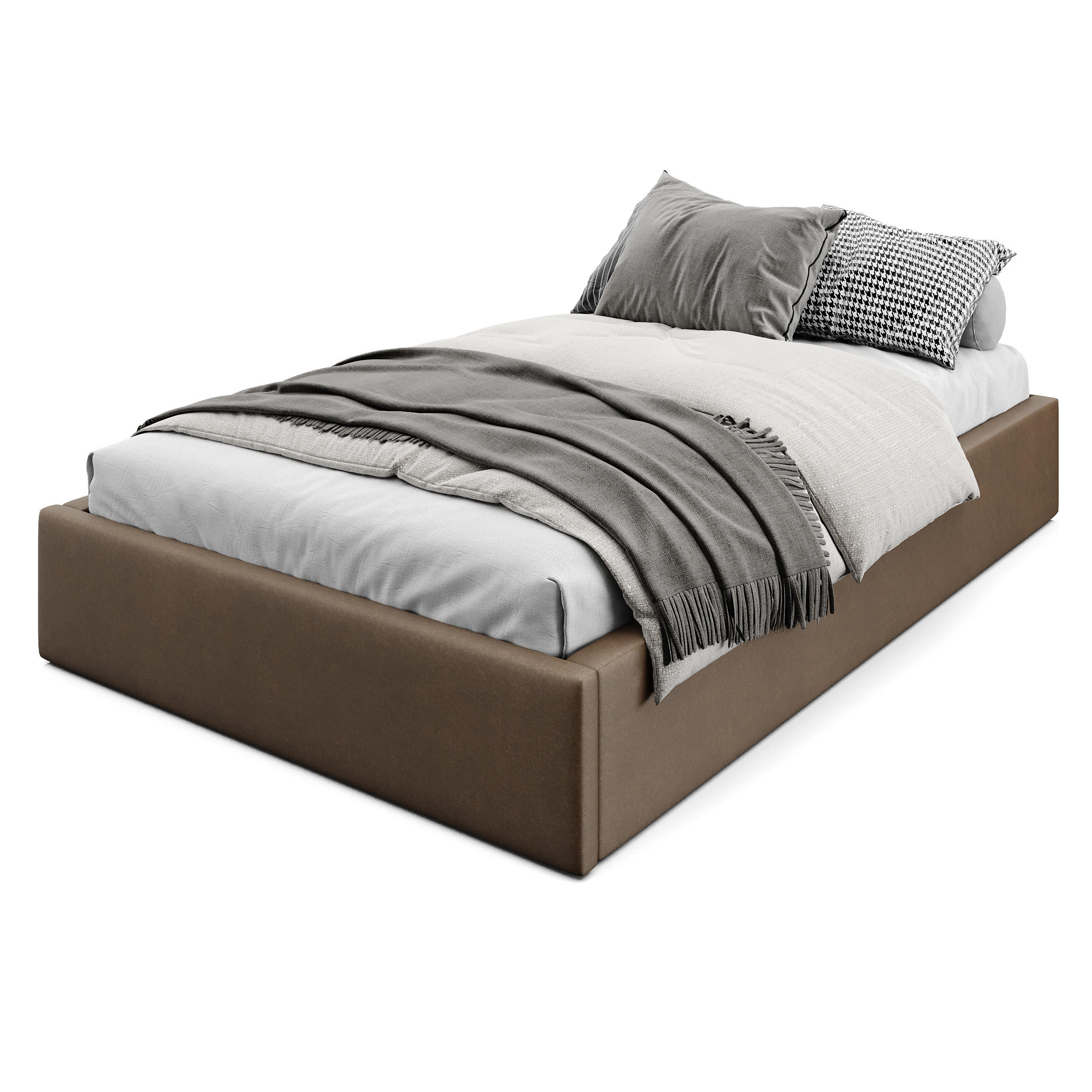 POLSTERBETT 120x200cm Bett mit Stauraum Lattenrost Braun - Braun, Holz/Holzwerkstoff (120/200cm) - Muralo