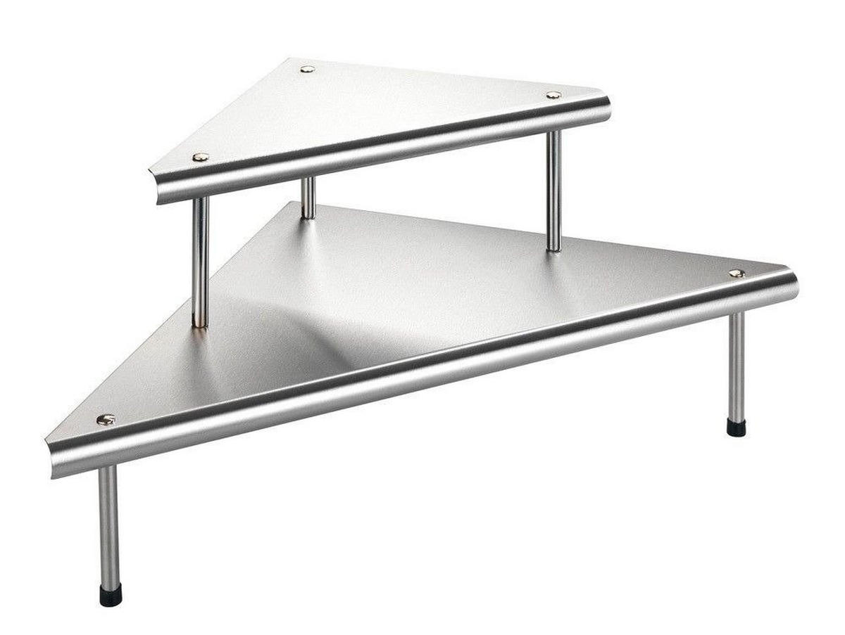 ECKREGAL 2 Ebenen Duo 48,5/48,5/31 cm - Silberfarben, Metall (48.5/31/48.5cm) - Maximex
