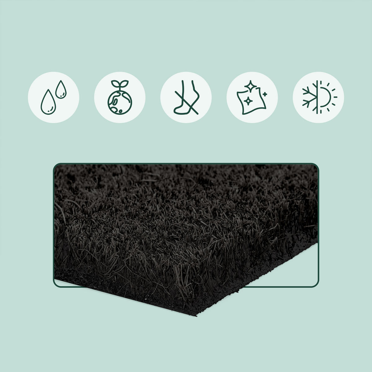 FUSSMATTE - Hellbraun, Kunststoff/Textil (80/50cm) - Relaxdays