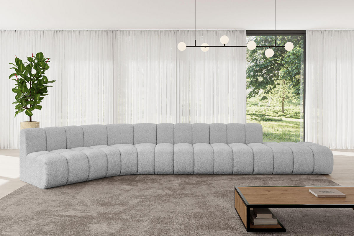 ECKSOFA modulares Sofa Brilo-L2 - 471x174x70 cm Hellgrau - Hellgrau, Holzwerkstoff/Textil (471/174cm) - ALTDECOR