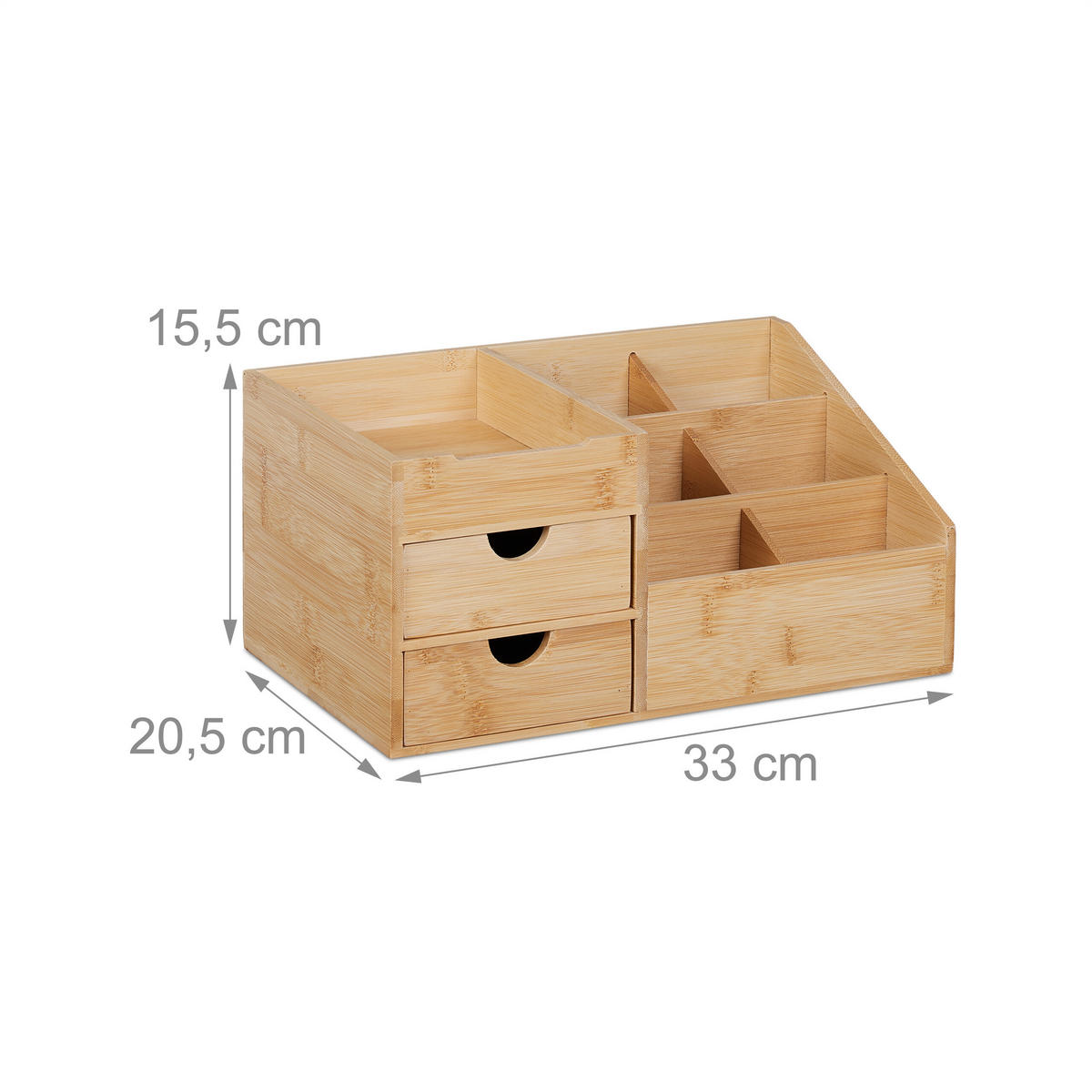 SCHREIBTISCH-ORGANIZER - Hellbraun, Holz (20.5/33/15.5cm) - Relaxdays