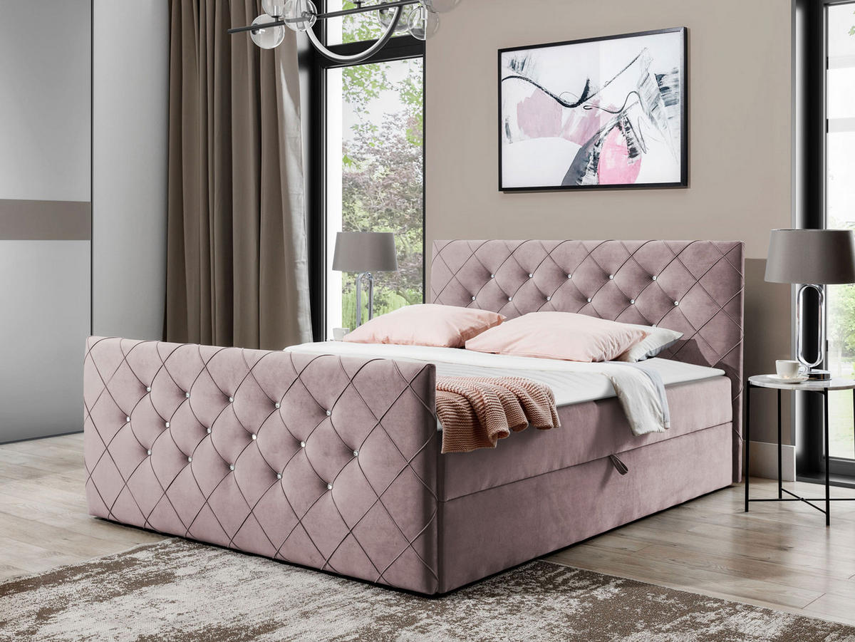 BOXBETT Malaga - Violett, Holz (140/200cm) - MIRJAN24