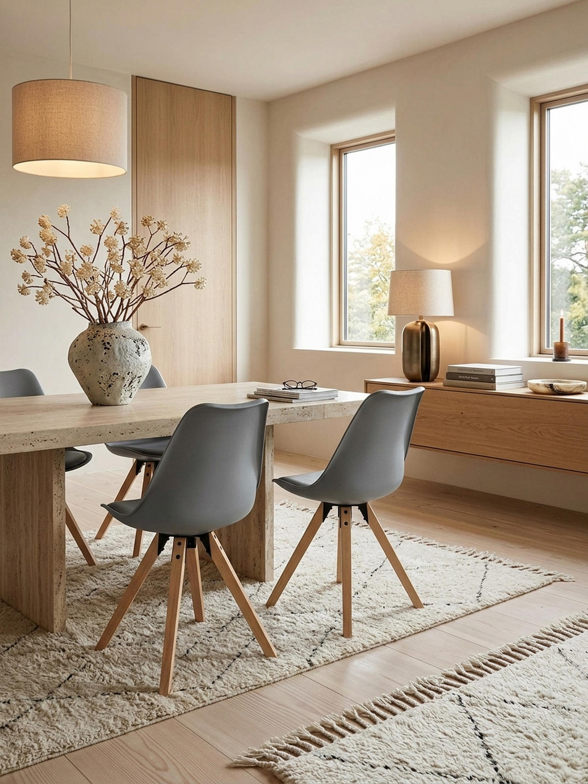 ESSZIMMERSTUHL 2er Set Kunstlederbezug mit Holzgestell Skandinavisch gepolstert, Grau 49x52x87 cm - Beige/Grau, Holz/Kunststoff (49/87/52cm) - KADIMA DESIGN